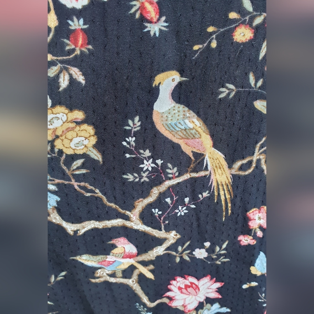 GP & J Baker X H&M Tea Dress Midi Black Flowers Oriental Collab uk10 us6 - Picture 5 of 14